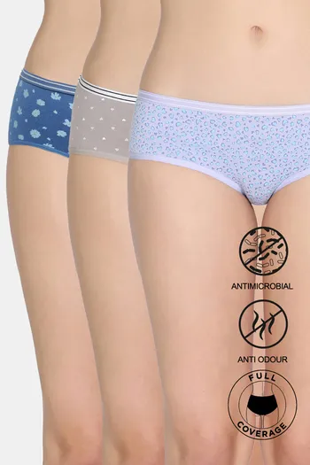 Buy Zivame Low Rise Full Coverage Hipster Panty (Pack of 3) - Multicolor